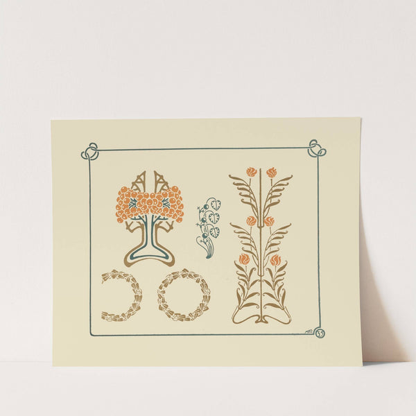 Abstract design based on tiny leaves and berries. (1900) by Maurice Pillard Verneuil