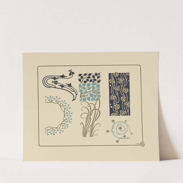 Abstract design based on tiny leaves on stems. (1900) by Maurice Pillard Verneuil