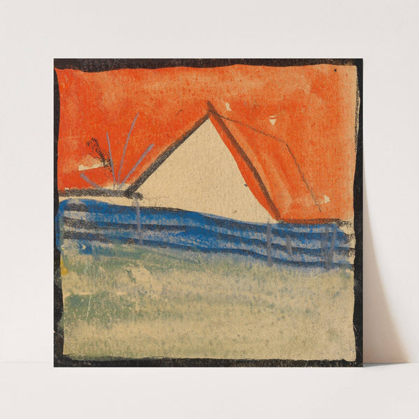 Abstrahierter Giebel hinter einem Zaun (1918) by Egon Schiele