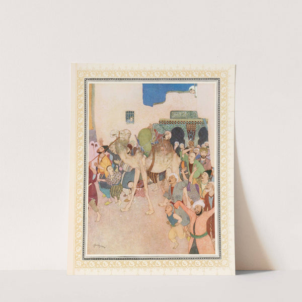 Abu-l-Hasan orders that the Sheiks ofthe district should be taken to be impaled on the back of a mangy camel (1914) by Edmund Dulac