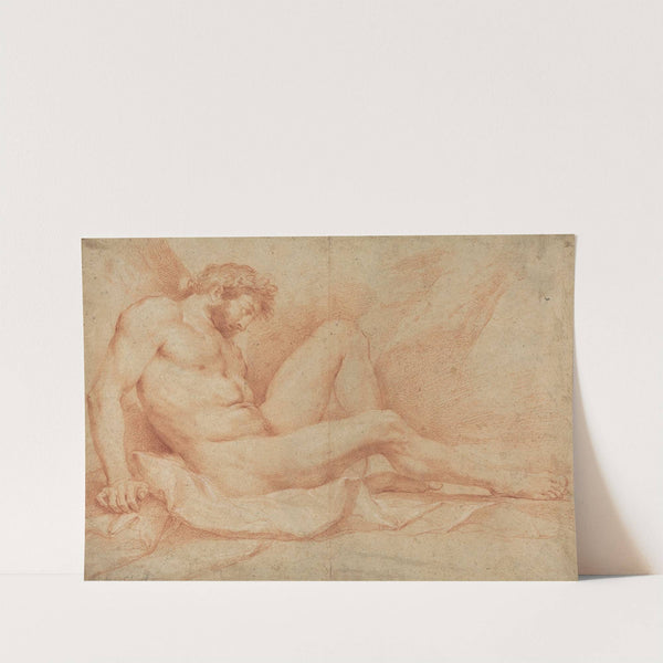Academic Nude Study of a Seated Male by Andrea Sacchi