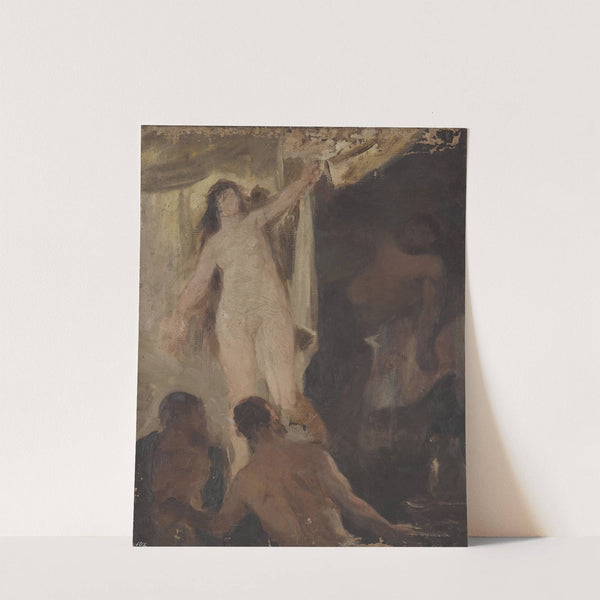 Academic sketch of nudes by Jan Ciągliński