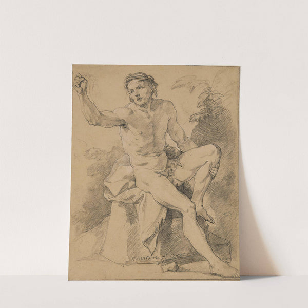 Académie d’homme nu assis (1749) by Charles-Joseph Natoire