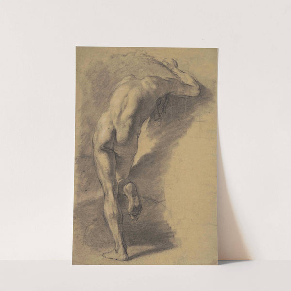 Académie d'homme nu, vu de dos, se courbant en avant by Etienne-Maurice Falconet