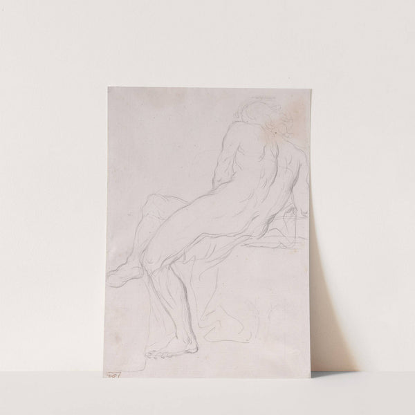 Academy Sketch of a Seated Male Figure. by Giacomo Zoboli