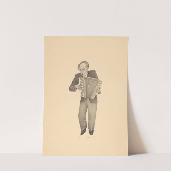 Accordeonspeler by Johan van Hell