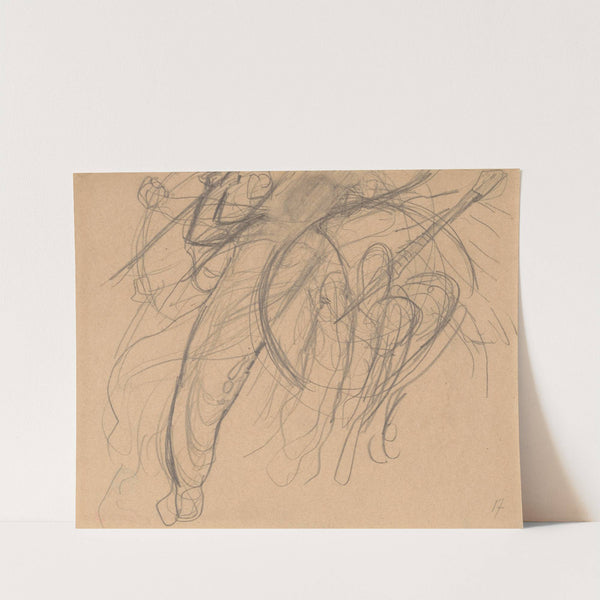 Achaean troops marching for Troy. A drawing for 'The Iliad' by Homer by Stanisław Wyspiański