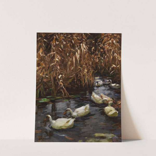 Acht Enten im Herbstschilf (Ca. 1900-1905) by Alexander Koester