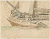 Achtersteven van een zeilboot