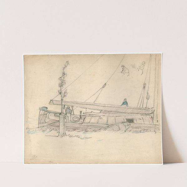 Achtersteven van een zeilboot by Adolf le Comte