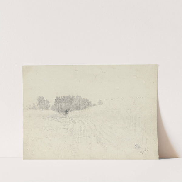 Ackerlandschaft mit Vogelscheuche by Otto Scholderer