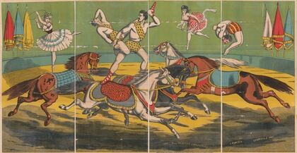 Acrobatic acts on horseback (1872)