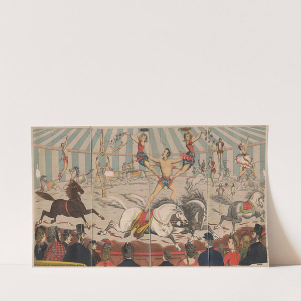 Acrobats on horseback (1870) by Warren, Johnson & Co.