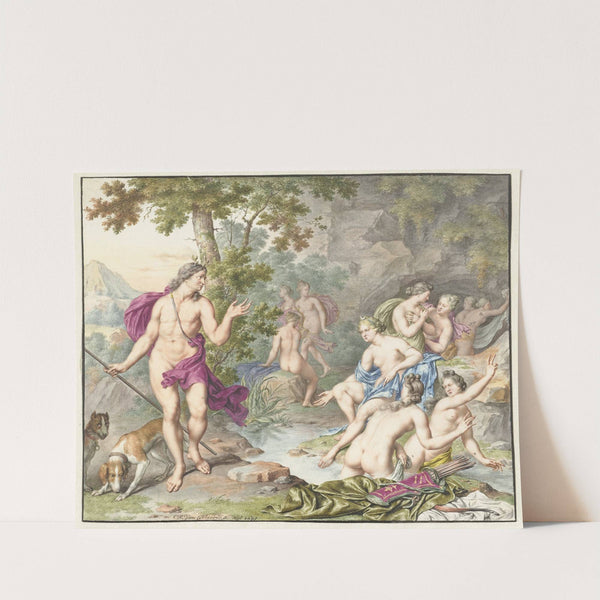 Actaeon verrast Diana en haar gezellinnen by Willem Van Mieris