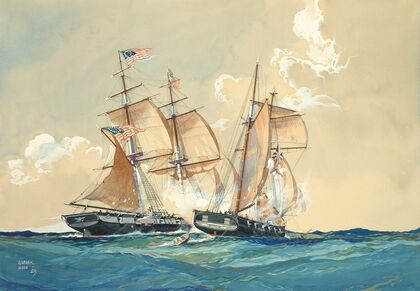 Action between the U.S.S. Brig. Chasseur and British Schooner St. Lawrence, Feb. 26, 1815
