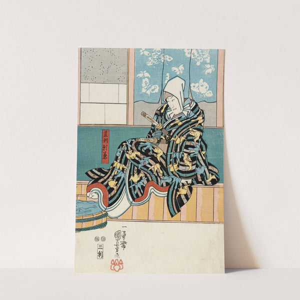Actor in the role of Ashikaga Yorikane in Date kurabe okuni kabuki by Utagawa Kuniyoshi