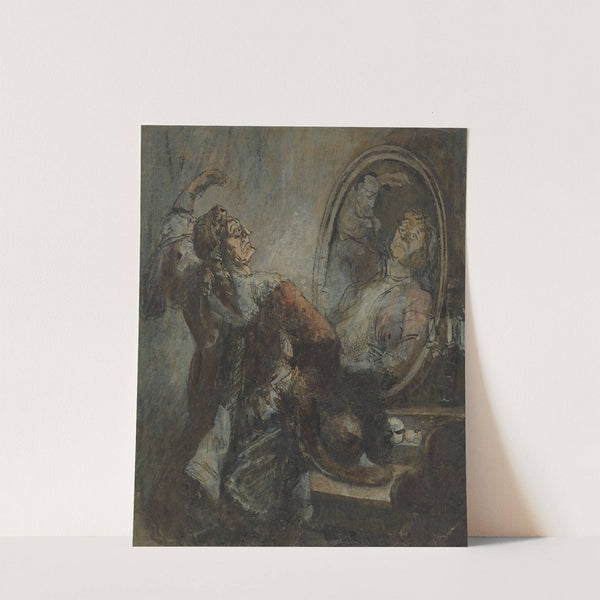 Actor Posing In Front Of A Mirror (1870s) by Honoré Daumier