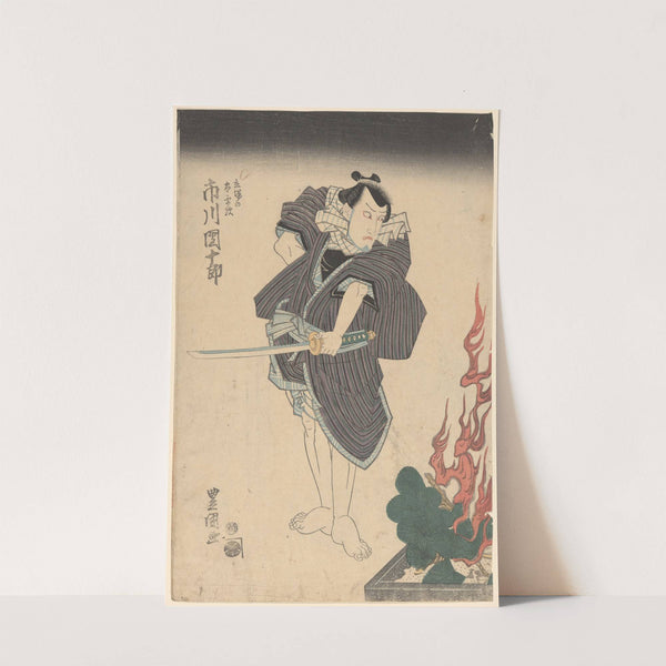 Actor with Striped Robe and Sword by Toyokuni Utagawa