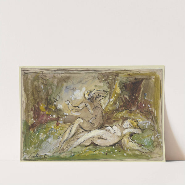 Adam erblickt die neu erschaffene Eva by Jules Lunteschütz