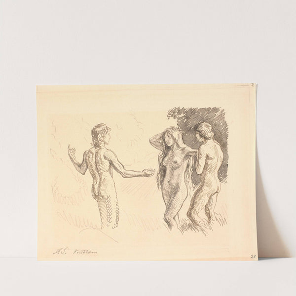 Adam og Eva fristes af slangen by Joakim Skovgaard