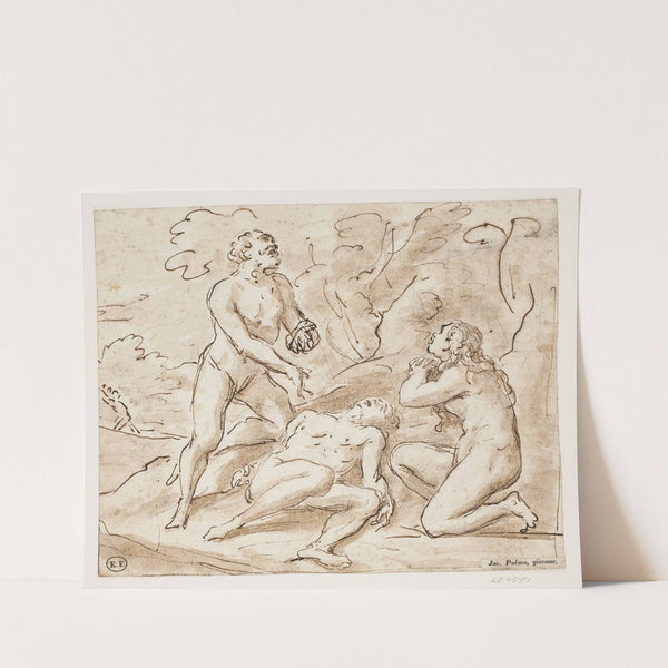 Adam og Eva sørgende over Abels krop by Gerolamo Brusaferro