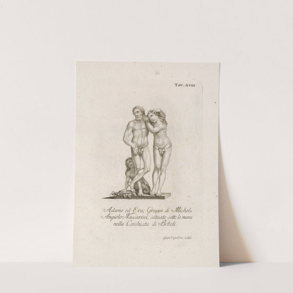 Adamo ed Eva; Gruppo di Michel Angiolo Naccarini, situato sotto le mura nella Cerchiata di Boboli. by Gaetano Vascellini