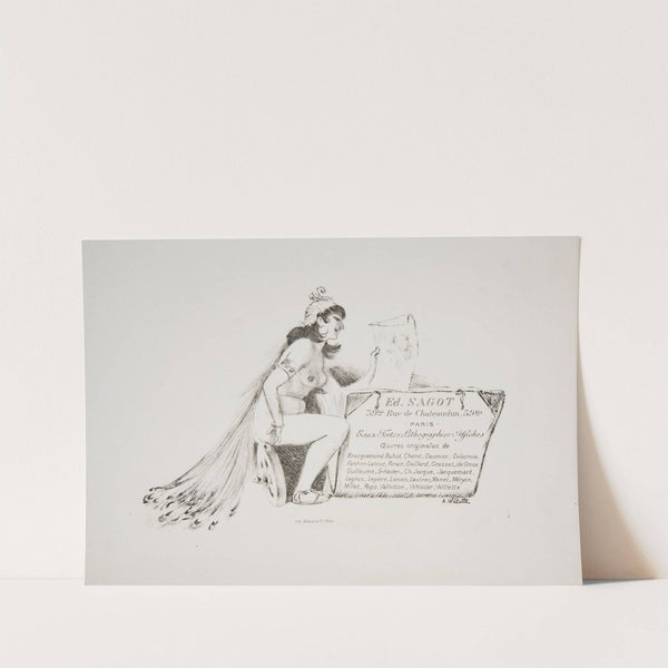 Address card of the graphic publisher Edmond Sagot by Adolphe Léon Willette