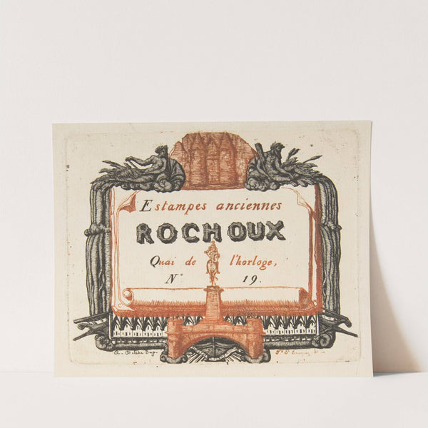 Address-card of the printseller, Rochoux (1855) by Charles Meryon