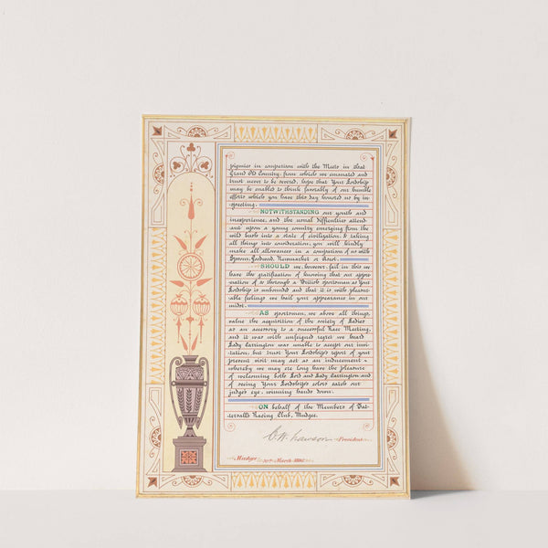 Addresses Presented To Lord Carrington Governor Of New South Wales, Pl.08 (1888)