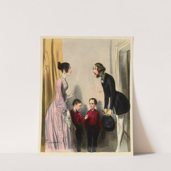 Adieu, Madame, à bientôt. Maman a dit qu’il était bête et ennuyeux. voila (1838-1840) by Paul Gavarni