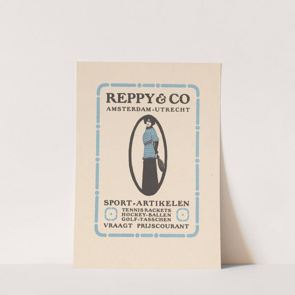 Advertentie voor sportartikelen van Reppy & Co te Amsterdam en Utrecht by Reinier Willem Petrus de Vries