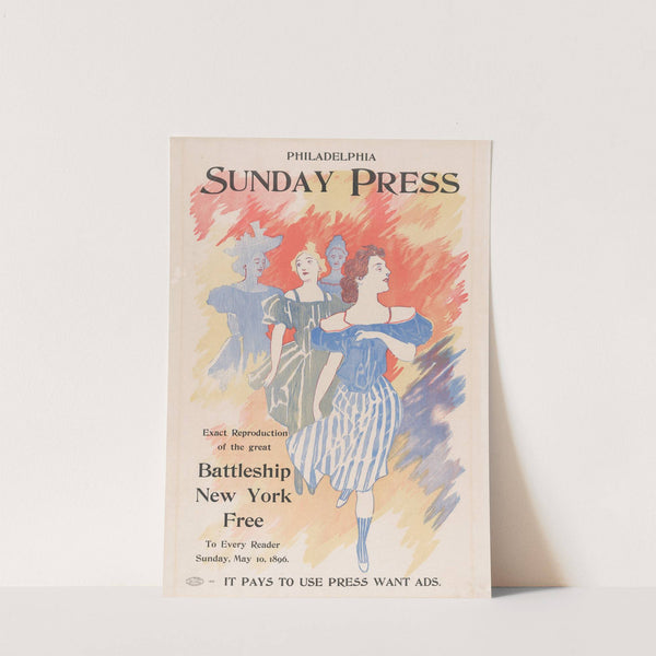 Advertisement for Philadelphia Sunday Press, May 10, 1896 by George Reiter Brill