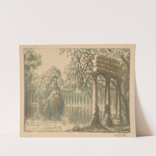 Advertisement for the graphic publisher Edmond Sagot – Parc Monceau in Paris (1900) by Alfredo Müller
