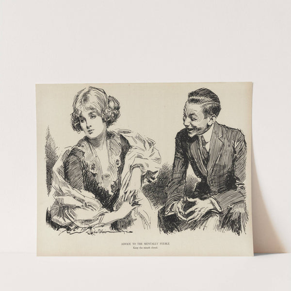 Advice to the mentally feeble – Keep the mouth closed (1916) by Charles Dana Gibson