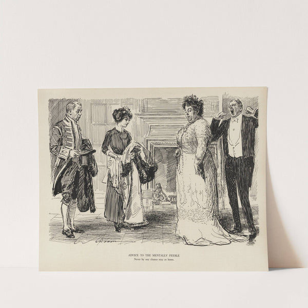 Advice to the mentally feeble – Never by any chance stay at home (1916) by Charles Dana Gibson