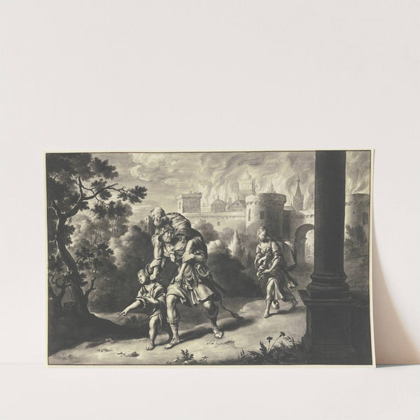 Aeneas rettet Anchises aus dem brennenden Troja by Willem Van Mieris