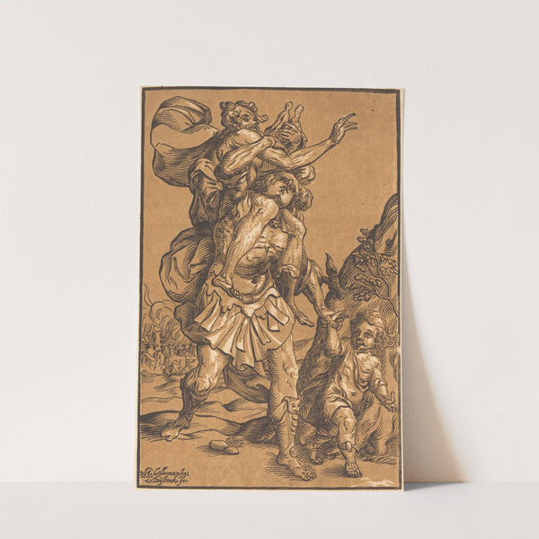 Aeneas Saving His Father from Troy by Ludwig Büsinck