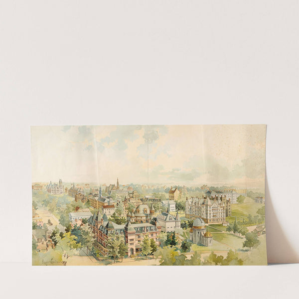 Aerial view of Princeton University campus (1895) by Charles Herbert Woodbury
