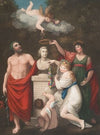 Æsculapius, Ceres, and Cupid honouring the bust of Linnæus