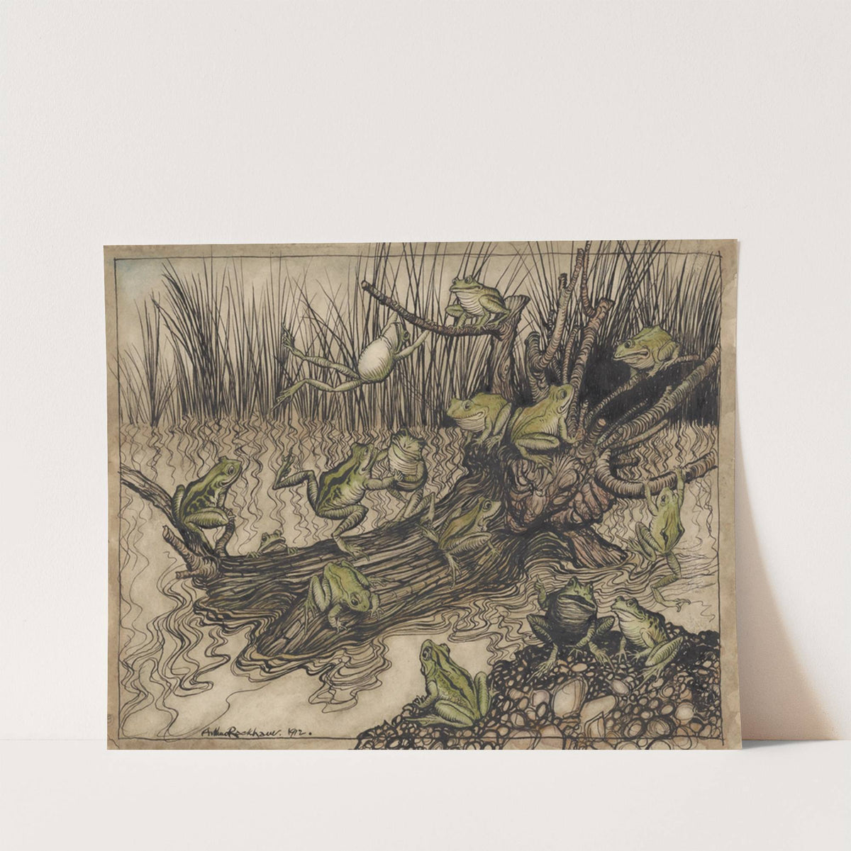 Aesop’s Fables. King Log (1906-1921) by Arthur Rackham