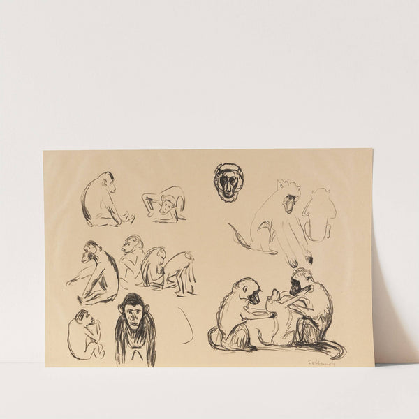 Affen I und II (1908) by Edvard Munch