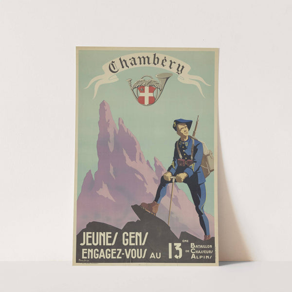 Affiche de recrutement de l’Armée de Vichy – 13e bataillon de chasseurs alpins de Chambéry (1940-1942) by Imp. J. Blard