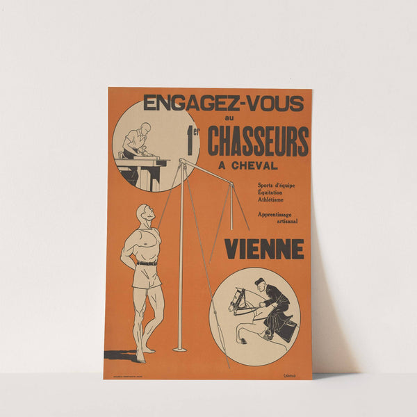 Affiche de recrutement de l’Armée de Vichy – 1er régiment de chasseurs à cheval (1940-1942) by Imp. Ternet-Martin