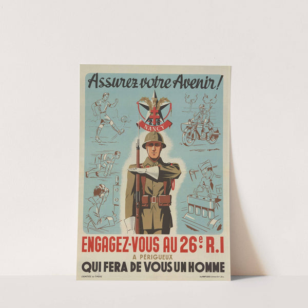 Affiche De Recrutement De L’armée De Vichy – 26e Ri (1940-1942) by Imp. Mont-Louis