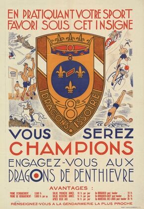 Affiche De Recrutement De L’armée De Vichy – 8e Dragons (1940-1942)
