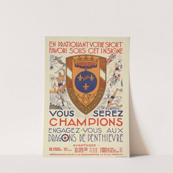 Affiche De Recrutement De L’armée De Vichy – 8e Dragons (1940-1942) by Imp. Mont-Louis