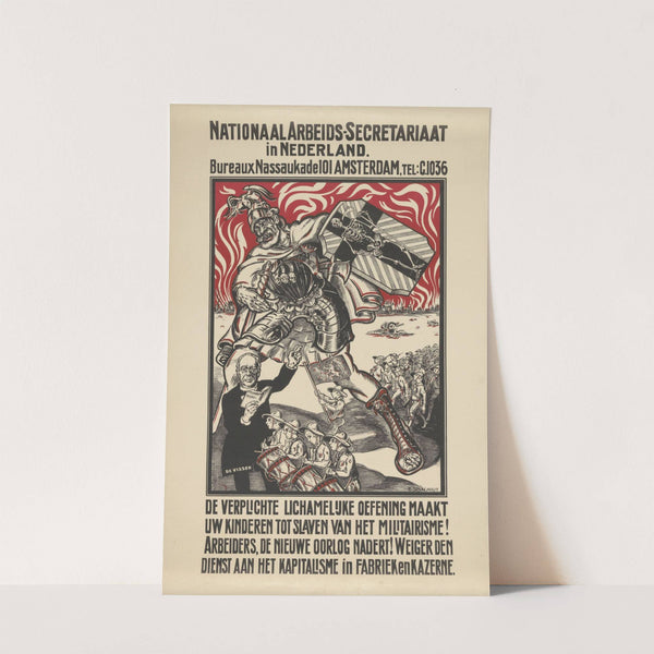 Affiche tegen militarisme uitgegeven door het Nationale Arbeiders Secretariaat in Nederland by Elias Smalhout