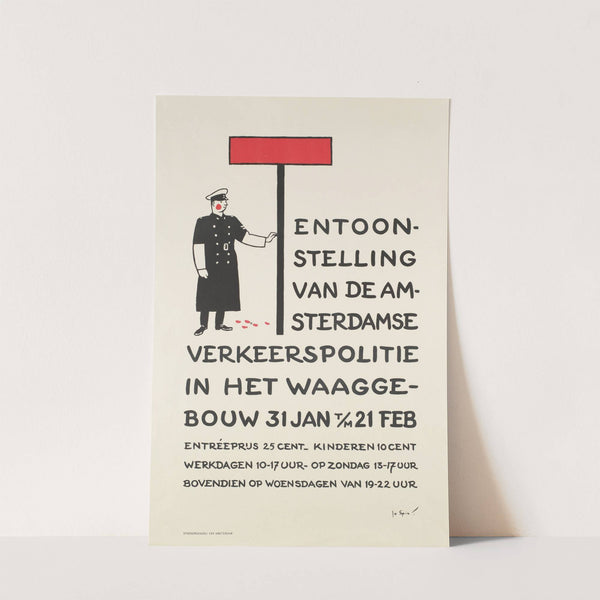 Affiche ‘Tentoonstelling van de Amsterdamse verkeerspolitie in het Waaggebouw’ (1950-1951) by Jo Spier
