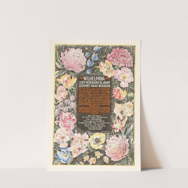 Affiche ter gelegenheid van het veertigjarig regeringsjubileum van koningin Wilhelmina der Nederlanden (1938) by Carel Adolph Lion Cachet