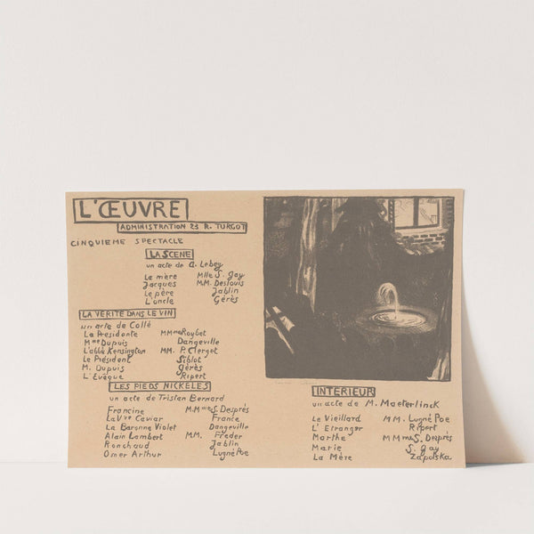 Affiche voor het Théâtre de l’Œuvre met afbeelding van een fontein (1894) by Maurice Denis